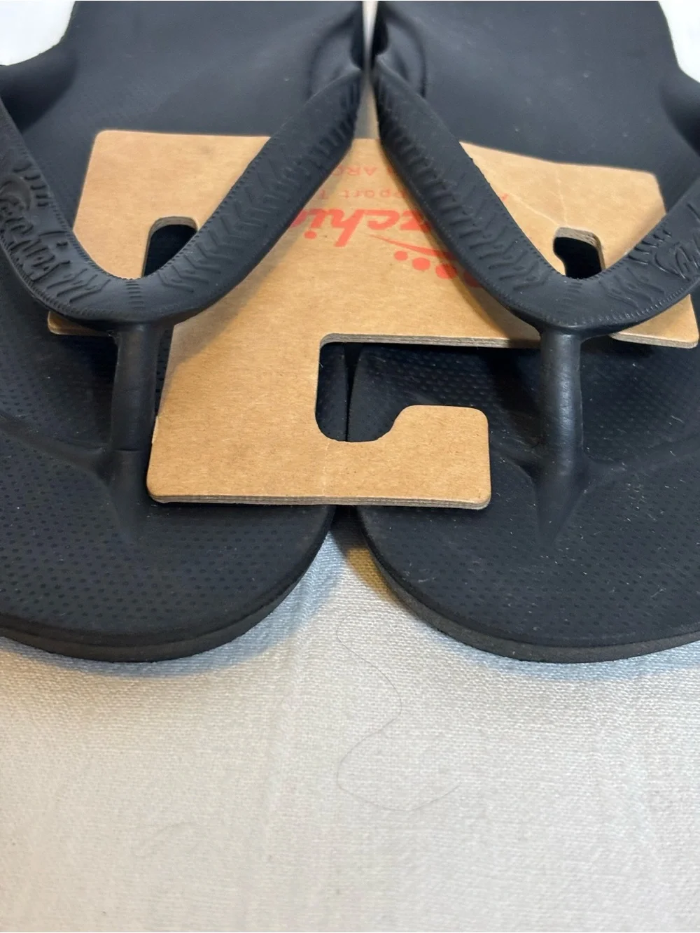 Archies Arch Support Unisex Flip Flops-Black-Men Size 12/Women Size 13